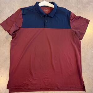 Maide Bonobos Maroon Burgendy Navy blue polo mens shirt XXL casual top golf